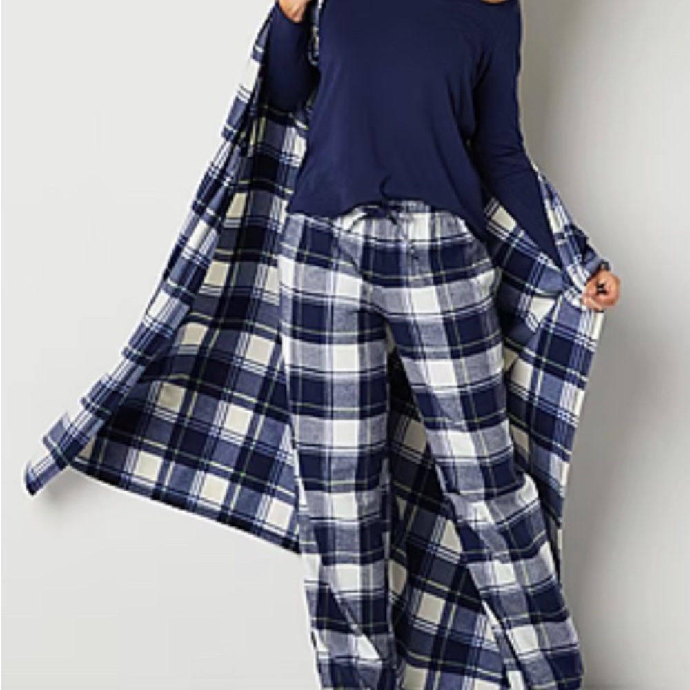 Liz Claiborne Womens V-Neck Long Sleeve 4pc Pajama Set SIZE PETITE LARGE - NWT